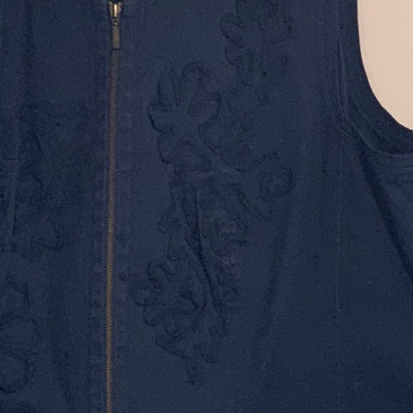 Coldwater Creek Embroidered Denim Vest - Picture 3 of 3